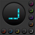Vertical and horizontal scroll bars dark push buttons with color icons Royalty Free Stock Photo