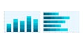 Vertical and horizontal stacked bar chart. vector graphic image