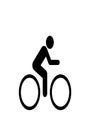 Vertical illustration of bicycle rider icon isolated on white background