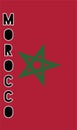 Vertical illustration of the flag of Morocco