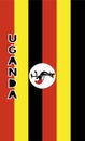 Vertical illustration of the flag of Uganda