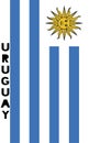 Vertical illustration of the flag of Uruguay