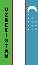 Vertical illustration of the flag of Uzbekistan