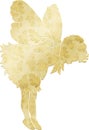 Vertical illustration of a golden fairy isolated on a white background