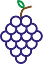 Vertical illustration of a simple grape cluster icon isolated on a white background