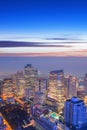 Vertical image of Bangkok city skyline at dusk Royalty Free Stock Photo