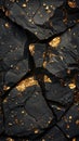 vertical image of black magmatic background with gold