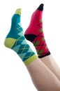 Vertical image brightly colored socks Royalty Free Stock Photo