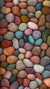 Colorful rounded polished stones and rocks, pebbles background texture mobile wallpaper Royalty Free Stock Photo