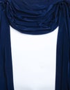 Vertical image.Dark blue front curtains and empty white space Royalty Free Stock Photo