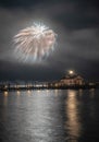Fireworks Roanoke Marshes Lighthouse Manteo North Carolina Royalty Free Stock Photo