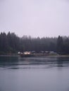 Vertical image of a fishing village near Yakutat, Alaska