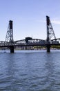 Hawthorne Bridge on a Late Sunny Summer Afternoon on the Willamette River in Portland Oregon Royalty Free Stock Photo