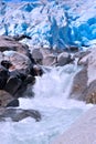 Vertical image of Nigardsbreen glacier, Norway Royalty Free Stock Photo