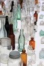 Vertical image of old bottles at flea market, Washington County Fair, New York, 2016