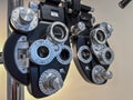 Phoropter or ophthalmoscope equipment macro.