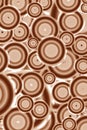 Vertical image of seamless geometric circle pattern in gradient chocolate brown Royalty Free Stock Photo