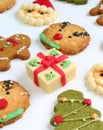 Vertical Image of Set of Christmas Cookies on a White Background Royalty Free Stock Photo