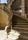 Vertical image of a stairway in Certosa di Padula, Campania, Italy