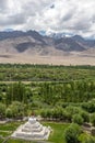 Stok Kangri and fertile Indus valley from Shey Monastery, Leh Royalty Free Stock Photo