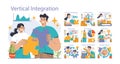 Vertical integration set. Company's supply chain optimization and control.