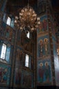 Vertical interior view of the Church of the Savior on Spilled Blood in Saint Petersburg, Russia Royalty Free Stock Photo