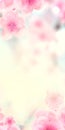 Vertical Japanese Spring Sakura cherry blossoms 120x240 size website small skyscraper banner yellow background and header Royalty Free Stock Photo