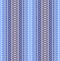 Vertical lace stripes on a blue and cobalt background. Magic seamless ornament in retro style. Delicate print for fabric