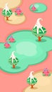 Vertical Landscape Illustration, Candy Islands