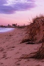 Vertical landscape shot of a beautiful colorful sunset at the beach Royalty Free Stock Photo