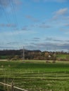 Vertical landscape shot with delineated fields Royalty Free Stock Photo