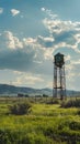 Vertical landscape of water tower supply for outdoor agriculture reserve