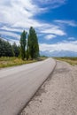 Vertical landscape of winding road with andes mountain in Uco Valley, Mendoza, Argentina Royalty Free Stock Photo