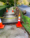Damaged Sidewalk Repair Royalty Free Stock Photo