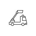 vertical lift truck icon. Element of firefighter icon. Thin line icon for website design and development, app development