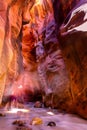 Vertical light exposure shot of the inside of kanarra falls Royalty Free Stock Photo