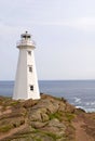Vertical of the lighthouse at Cape Spear in Newfoundland Royalty Free Stock Photo