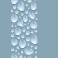 Vertical line decoration with water drops, background with blue water spots, vector wallpaper Royalty Free Stock Photo