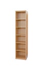 Vertical long cupboard with shelves isolated on a white background