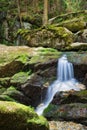 Vertical long exposure shot of the Lohnbachfall in Austria Royalty Free Stock Photo