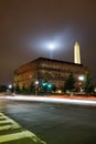 Vertical long exposure of traffic lights around the Museum of African American History and Culture