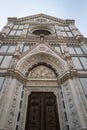 Vertical low-angle shot of The Basilica of Santa Croce, Florence, Italy Royalty Free Stock Photo