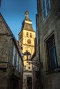 Vertical low angle shot of the beautiful Cathedral of Saint-Sacerdos in Sarlat, France