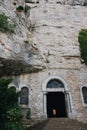 Vertical low angle shot of The grotto of Sainte-Baume