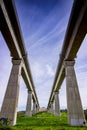 Vertical low angle shot of a historic viaduct in Modiin, Israel