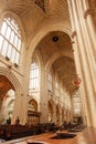 Vertical low angle shot of the inside Bath Abbey in the UK Royalty Free Stock Photo