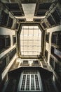 Vertical low angle shot of interior of Portuguese Center of Photography