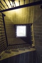 Vertical low angle shot of a stone staircase Royalty Free Stock Photo
