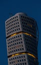 Vertical low angle shot of the Turning Torso building in Malmo, Sweden Royalty Free Stock Photo