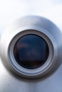 Vertical macro shot of door peephole Royalty Free Stock Photo